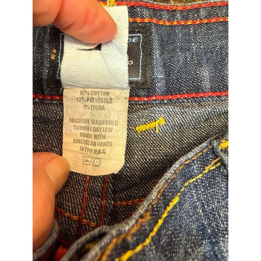 Vintage Y2K Original Von Dutch Low Rise Jeans Graphic Flare EUC Size 26 - Picture 3 of 9